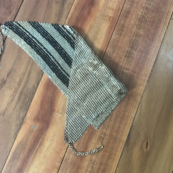 Mesh gold and black stones necklace - vintage - no default ! - Picture 4 of 5